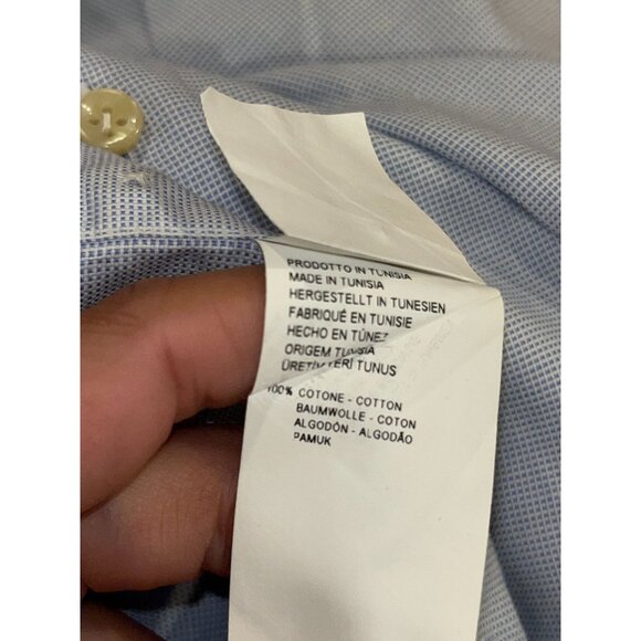 Armani Collezioni Mens Light Blue Long Sleeve Button-Up Shirt Size 43 17 L - Picture 10 of 10